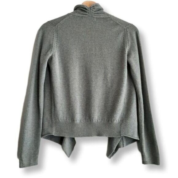 BANANA REPUBLIC 100% Cashmere Open Front Sweater Cardigan Green Grey Sz XS - Picture 2 of 9